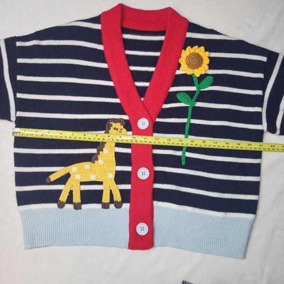 Teacher's Cardigan with Giraffe and Sunflower Women's Size Medium - Picture 8 of 11
